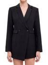 Endless Rose Women's Suit Blazer Romper In Black