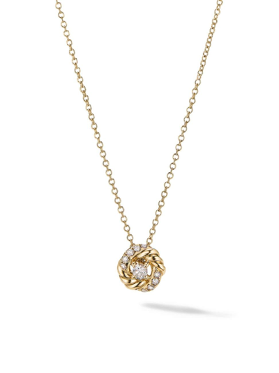 David Yurman 18kt Yellow Gold Petite Infinity Diamond Pendant Necklace