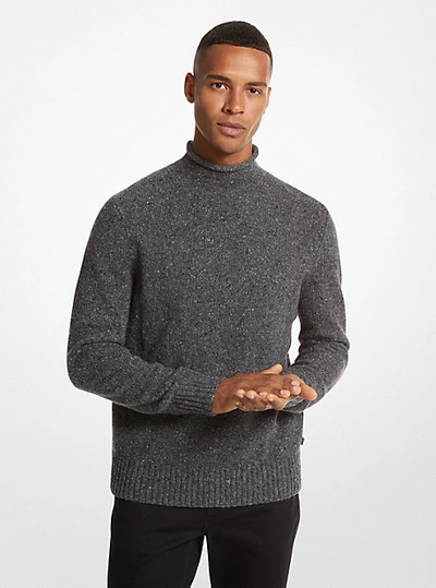 Michael Kors Recycled Wool Blend Roll-neck Sweater In Grey