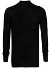 RICK OWENS RIBBED-KNIT HIGH-NECK JUMPER