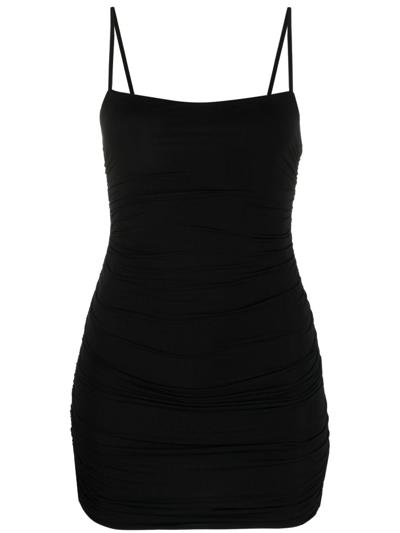 Wardrobe.nyc Ruched Jersey Minidress In Black