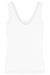 BRUNELLO CUCINELLI RIBBED TANK TOP WITH SHINY COLLAR