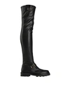 Jimmy Choo Woman Knee Boots Black Size 9 Textile Fibers In Black