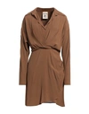 Semicouture Woman Mini Dress Brown Size 6 Acetate, Silk