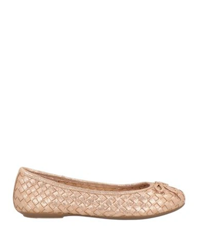 Geox Woman Ballet Flats Rose Gold Size 5 Goat Skin