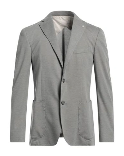 Barbati Man Blazer Light Grey Size 42 Polyester, Viscose, Elastane