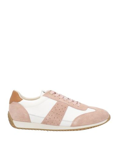 Geox Woman Sneakers Blush Size 8 Soft Leather, Textile Fibers In Pink