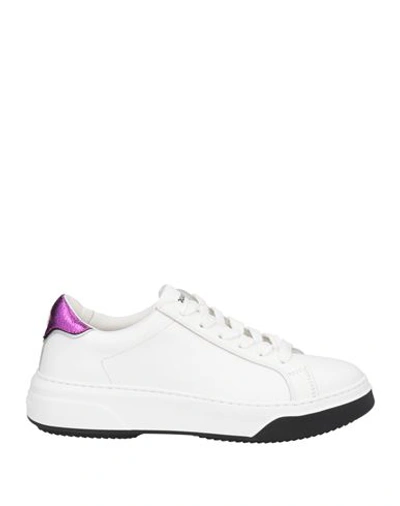 Dsquared2 Woman Sneakers Magenta Size 7 Calfskin In Magenta