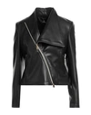 Hanita Woman Jacket Black Size 4 Polyester, Polyurethane