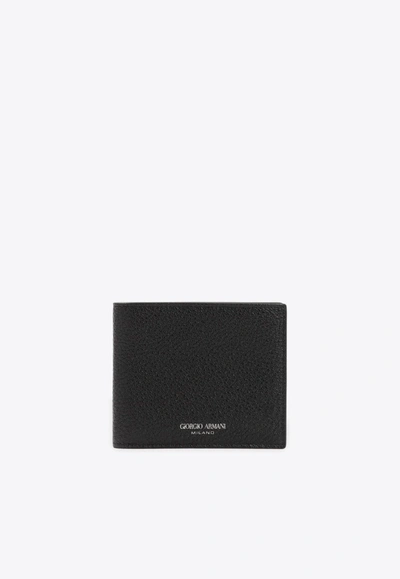 Giorgio Armani Grained-textured Leather Wallet In Black