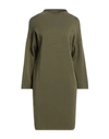 Soallure Woman Mini Dress Military Green Size S Viscose, Polyester