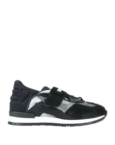 Dolce & Gabbana Babies'  Toddler Boy Sneakers Black Size 9.5c Calfskin, Polyamide, Elastane