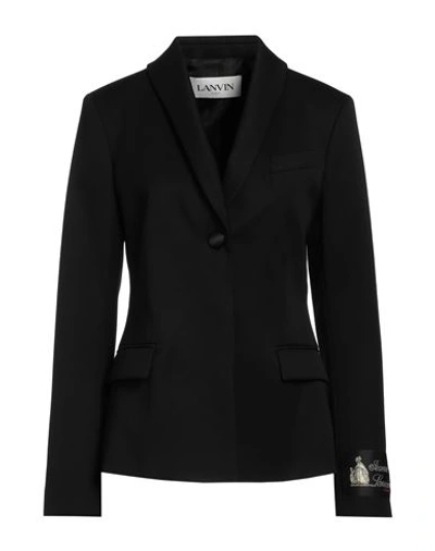 Lanvin Woman Blazer Black Size 6 Wool