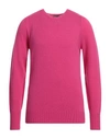 Drumohr Man Sweater Fuchsia Size 46 Lambswool In Pink