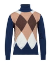 +39 Masq Man Turtleneck Blue Size 44 Merino Wool, Mohair Wool, Polyamide