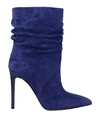 Paris Texas Electric Purple Ruffled Ankle Boots In Calf Suede With 10.5cm Stiletto Heel In Purple