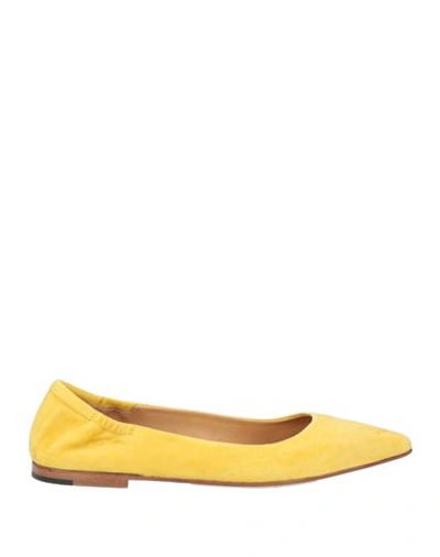 Pomme D'or Woman Ballet Flats Yellow Size 6 Soft Leather