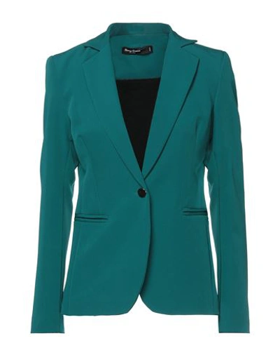 Spago Donna Woman Blazer Deep Jade Size 8 Polyester, Elastane In Green