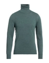 Drumohr Man Turtleneck Deep Jade Size 36 Merino Wool In Green