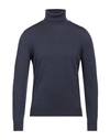 Drumohr Man Turtleneck Navy Blue Size 48 Merino Wool