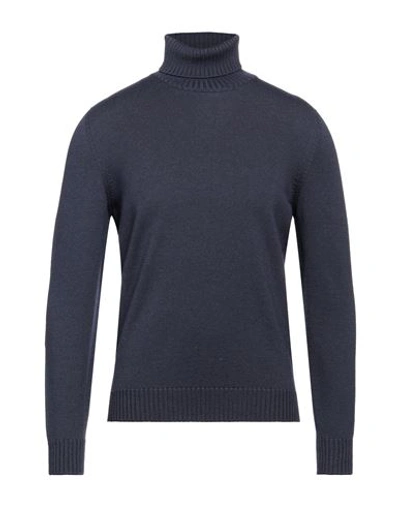 Drumohr Man Turtleneck Navy Blue Size 48 Merino Wool