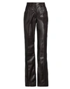 Clips More Woman Pants Chocolate Brown Size 10 Polyester, Polyurethane