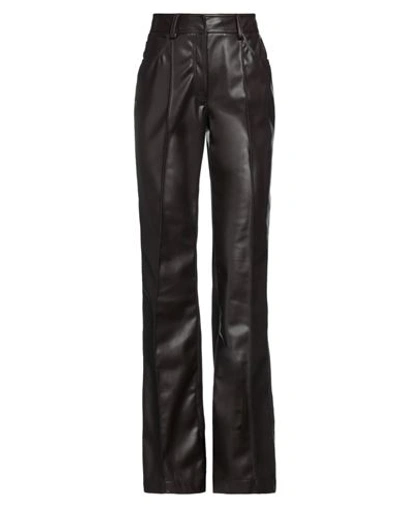 Clips More Woman Pants Chocolate Brown Size 10 Polyester, Polyurethane