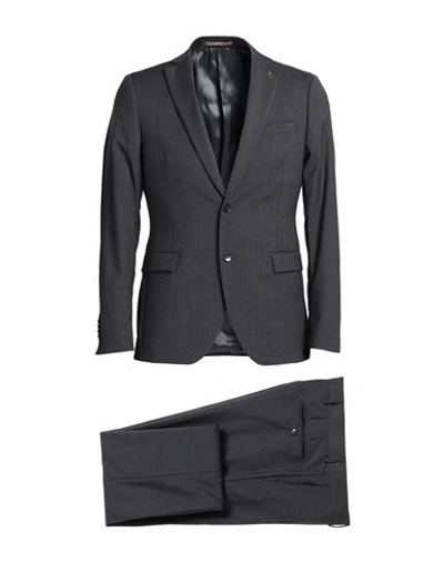 Paoloni Man Suit Steel Grey Size 42 Virgin Wool
