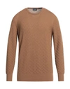 Drumohr Man Sweater Khaki Size 38 Merino Wool In Beige