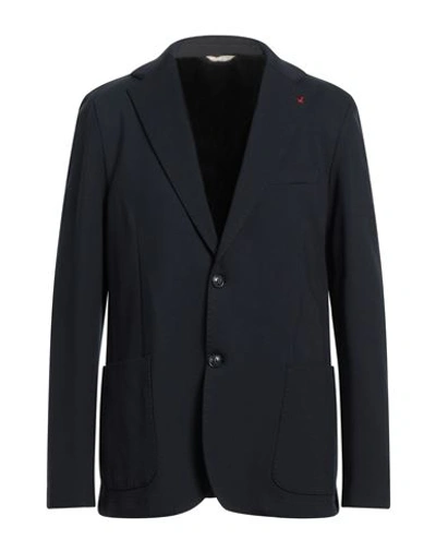 At.p.co At. P.co Man Suit Jacket Midnight Blue Size 44 Viscose, Polyamide, Elastane In Blue