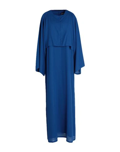 Agnona Woman Long Dress Bright Blue Size 12 Cashmere