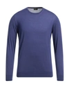 Drumohr Man Sweater Bright Blue Size 42 Cashmere