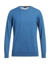 Drumohr Man Sweater Sky Blue Size 42 Cashmere