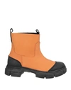 Ganni Woman Ankle Boots Mandarin Size 7 Rubber In Beige