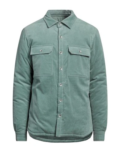 Rick Owens Drkshdw Drkshdw By Rick Owens Man Shirt Sage Green Size S Cotton, Elastane In Sage Green