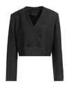 Federica Tosi Woman Blazer Black Size 6 Polyester, Wool, Elastane