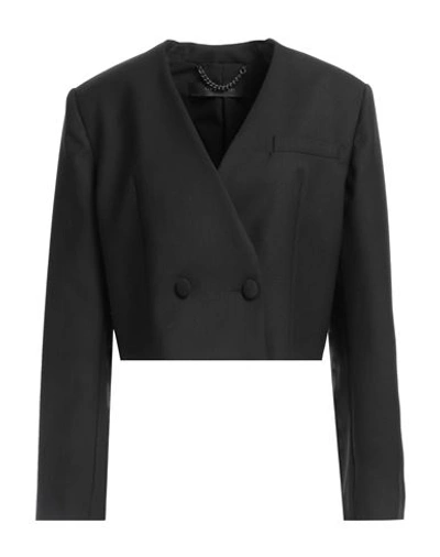 Federica Tosi Woman Blazer Black Size 4 Polyester, Wool, Elastane
