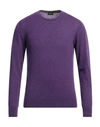 Drumohr Man Sweater Dark Purple Size 48 Cashmere