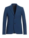 Grey Daniele Alessandrini Man Blazer Blue Size 38 Polyester, Viscose, Elastane In Blue