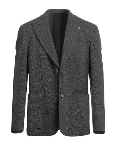 Barbati Man Suit Jacket Black Size 42 Polyester, Elastane