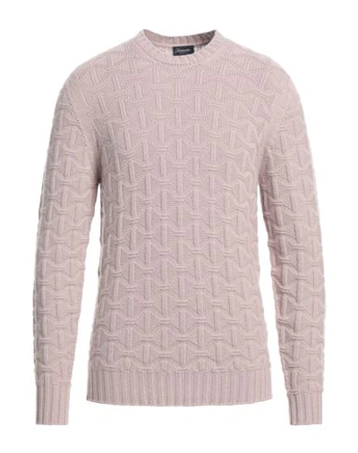 Drumohr Man Sweater Light Pink Size 46 Cashmere In Pink