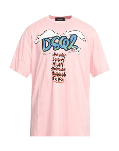 Dsquared2 Man T-shirt Pink Size Xxl Cotton