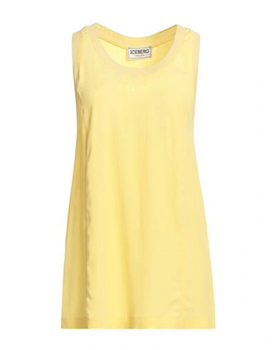 Iceberg Woman Top Light Yellow Size 6 Acetate, Silk, Cotton, Polyamide