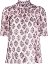 Alix Of Bohemia Winnie Pink Lily Silk Shirt In Pink