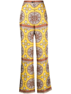 Nili Lotan Germain Silk Pant In Scarf Print Yellow