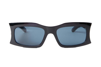 Pre-owned Balenciaga Hourglass Rectangle Sunglasses Black
