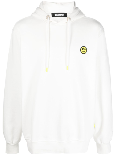 Barrow Logo-print Cotton Hoodie In White