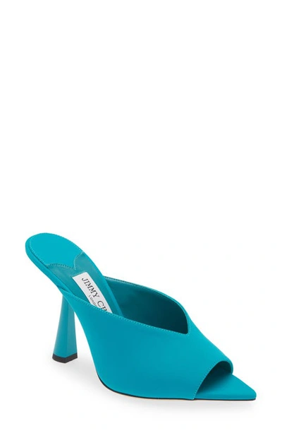 Jimmy Choo Maryanne 100mm Peep-toe Mules In Light Blue