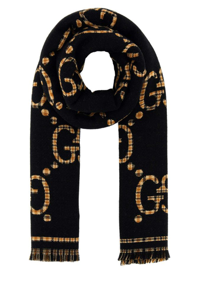 Gucci Gg Jacquard Fringed Edge Scarf In Multi