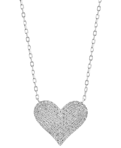 Effy Collection Effy Diamond Pave Heart 18" Pendant Necklace (3/8 Ct. T.w.) In 14k White Gold